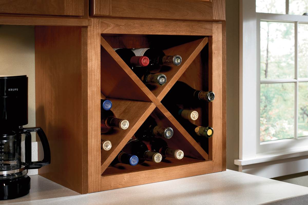 9 wall mounted kitchen cabinet with wine rack